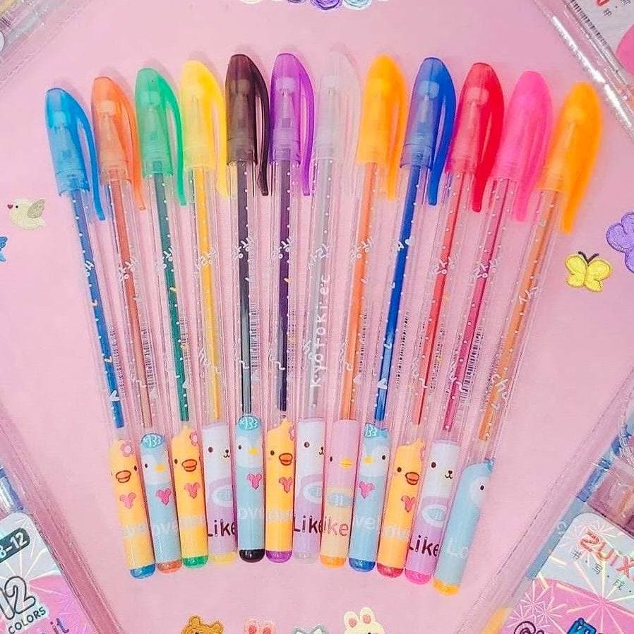 خودکار ژویخوآ مدل اکلیلی glitter Color بسته 12 عددی