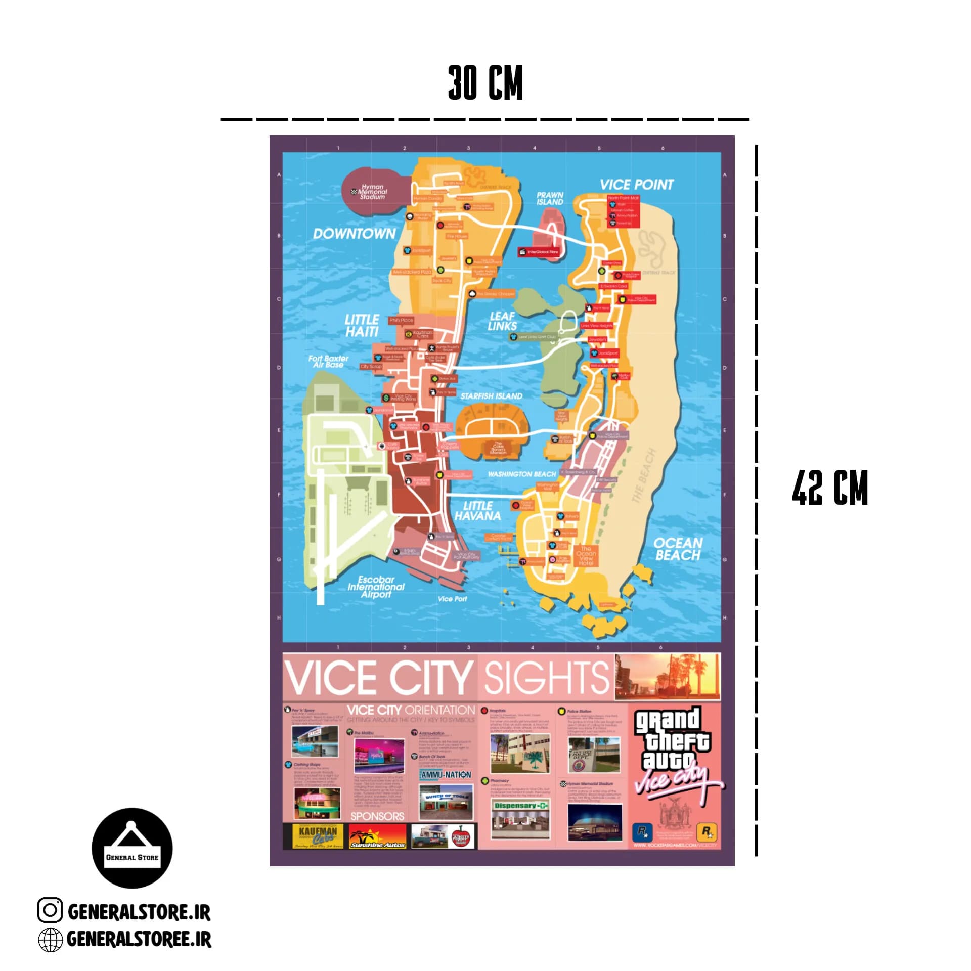 نقشه جی تی ای وایس سیتی / Gta Vice City Map