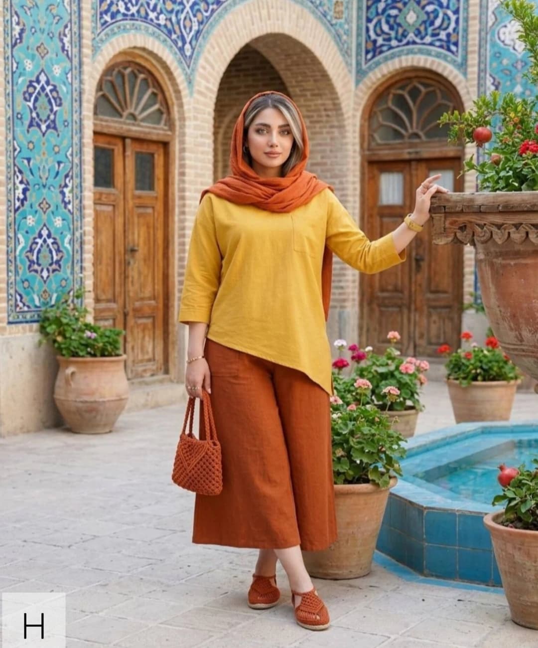 ست رویه و شلوار الیاف طبیعی گرم بالا مدل روجان |کد:4072 — تصویر ۸