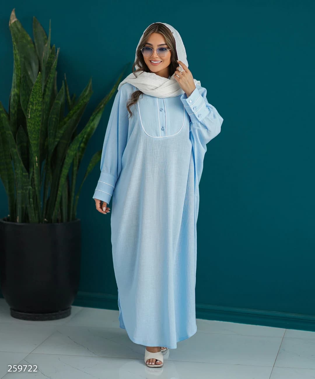کفتان قیطون دوزی لینن زارا یقه ایستاده مدل لیدیا |کد:6010 — تصویر ۶