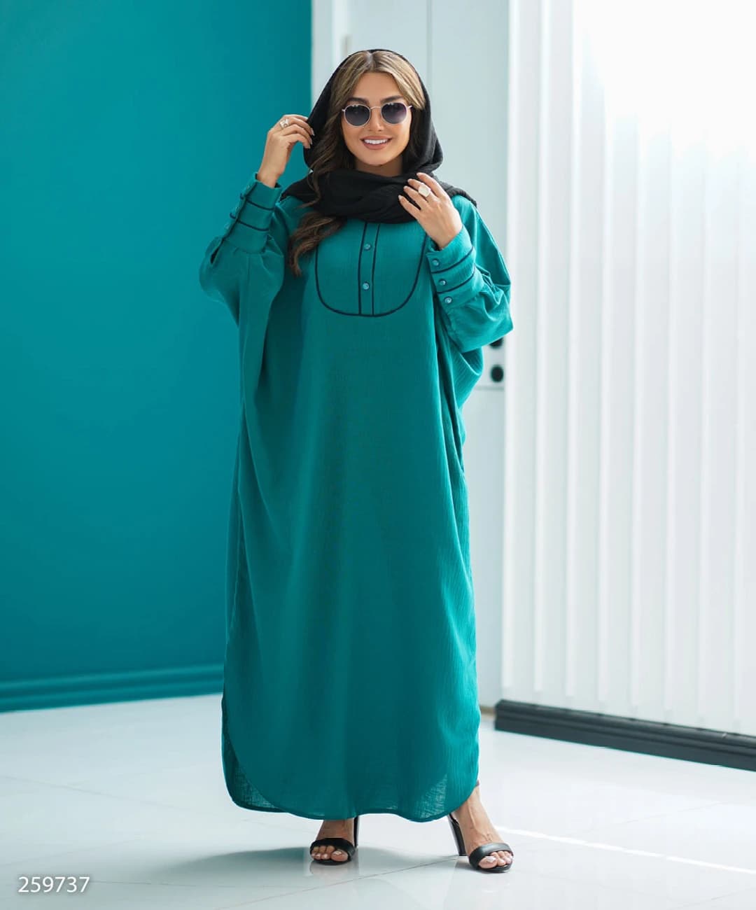 کفتان قیطون دوزی لینن زارا یقه ایستاده مدل لیدیا |کد:6010 — تصویر ۷