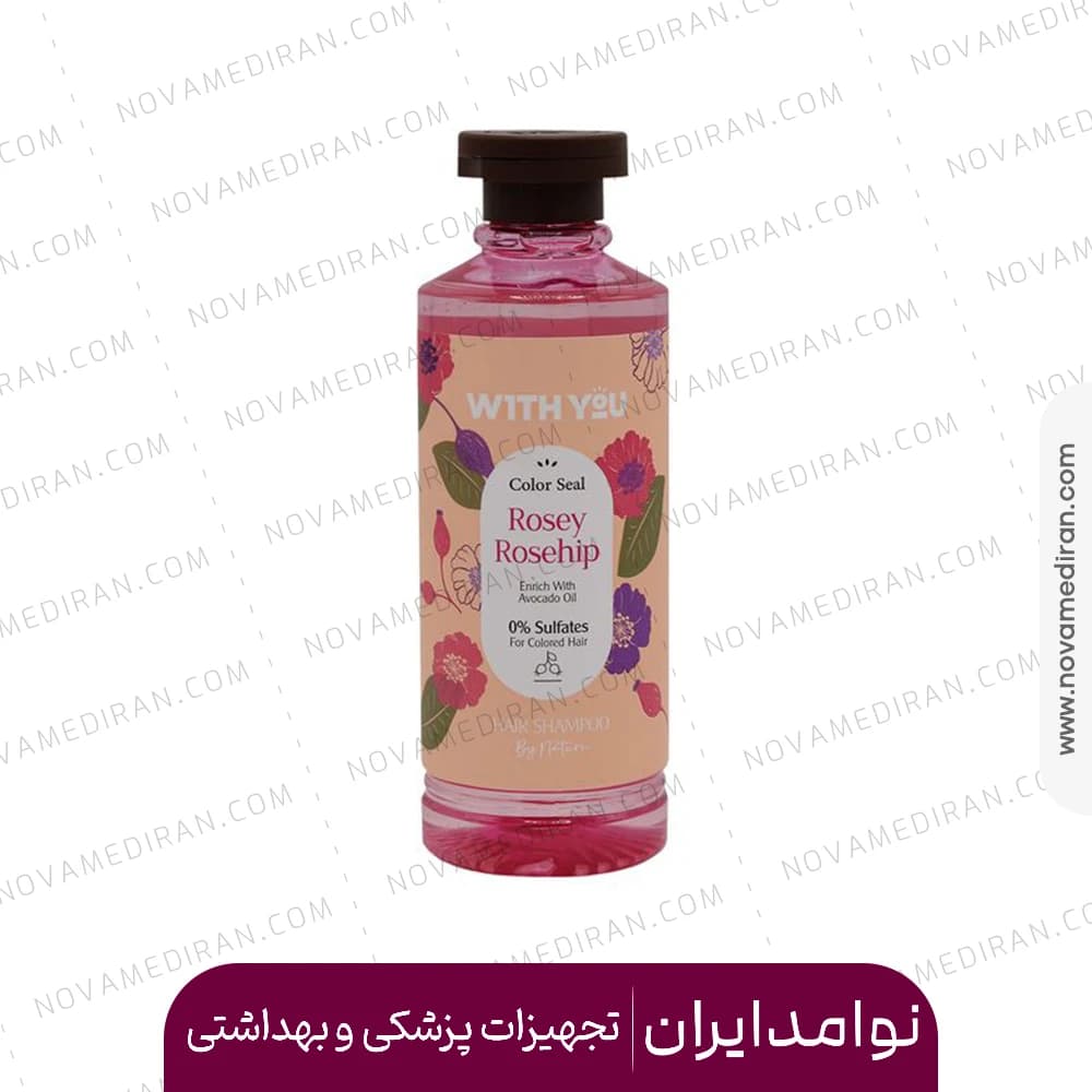 شامپو موهای رنگ شده رزهیپ و روغن آووکادو ویت یو حجم ۳۰۰ میل