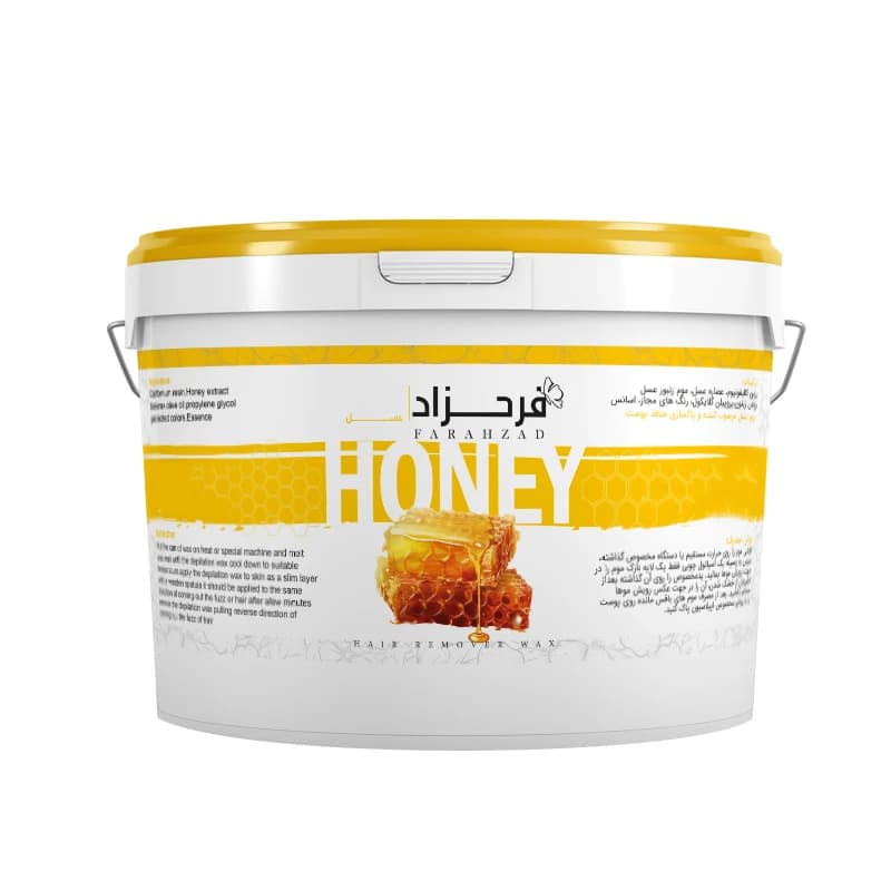 موم موبر فرحزاد مدل موم سرد عسل سطلی (Honey) حجم 3500 میلی لیتر