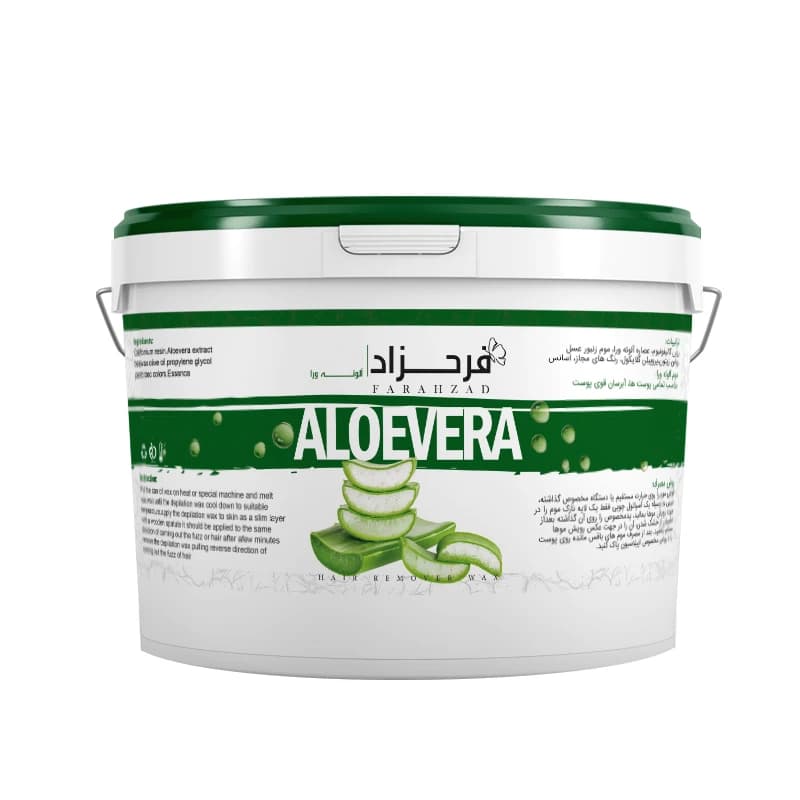موم موبر فرحزاد مدل موم سرد آلوئه ورا سطلی (Aloevera) حجم 3500 میلی لیتر