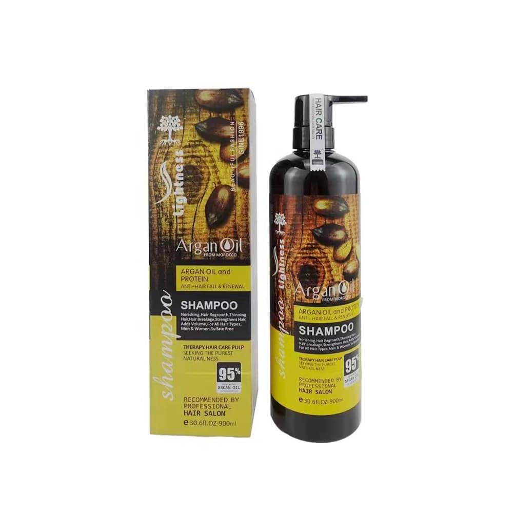 شامپو فری سولفات و ضد ریزش روغن آرگان لایتنس lightness argan oil Essence Anti Hair Fall Renewal Shampoo