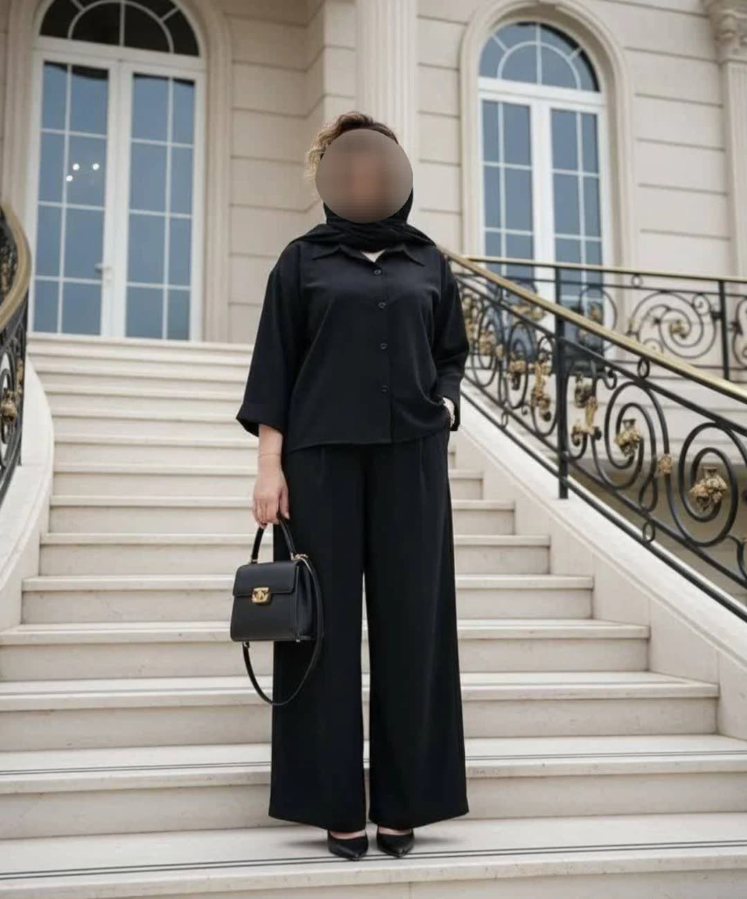 ست شومیز شلوار کرپ کجراه سبک درجه یک مدل زیوان |کد:4069 — تصویر ۳