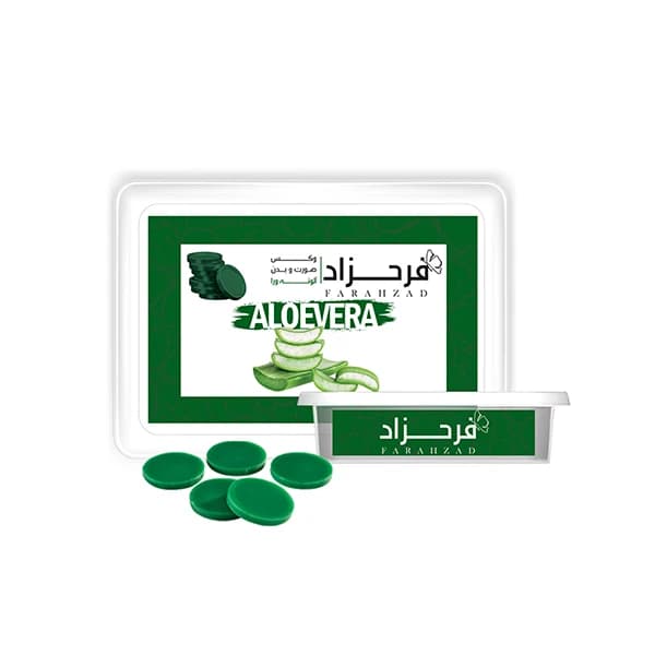 وکس موبر فرحزاد مدل سکه ای آلوئه ورا (Aloevera) وزن 500 گرم بسته 24 عددی — تصویر ۲