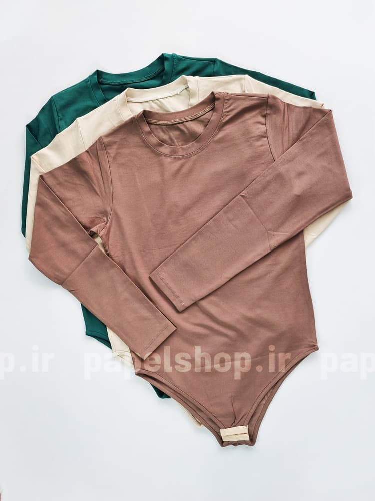 بادی نخ پنبه یقه گرد آستین بلند