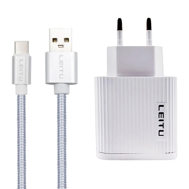 شارژر دیواری موبایل لیتو Leitu LH-6 با کابل Type-C — تصویر ۲