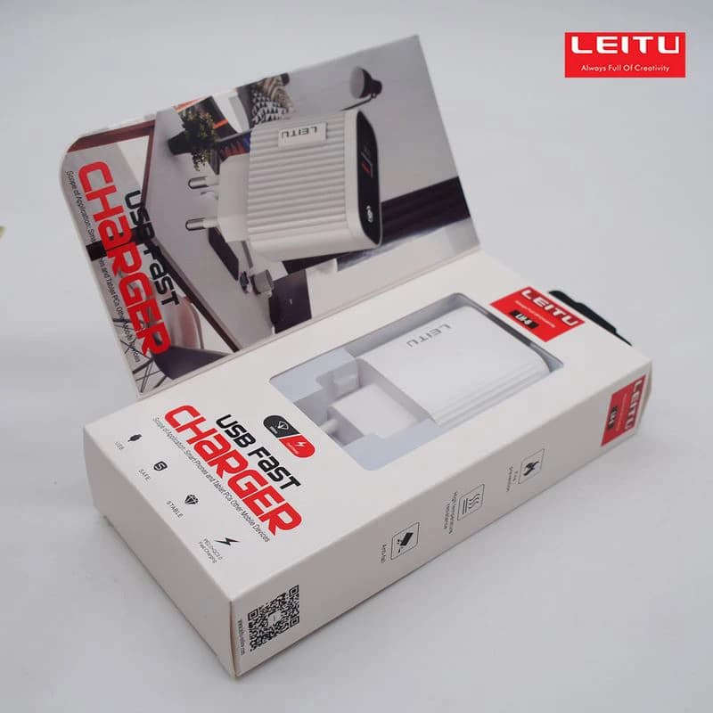 شارژر دیواری موبایل لیتو Leitu LH-6 با کابل Type-C — تصویر ۵
