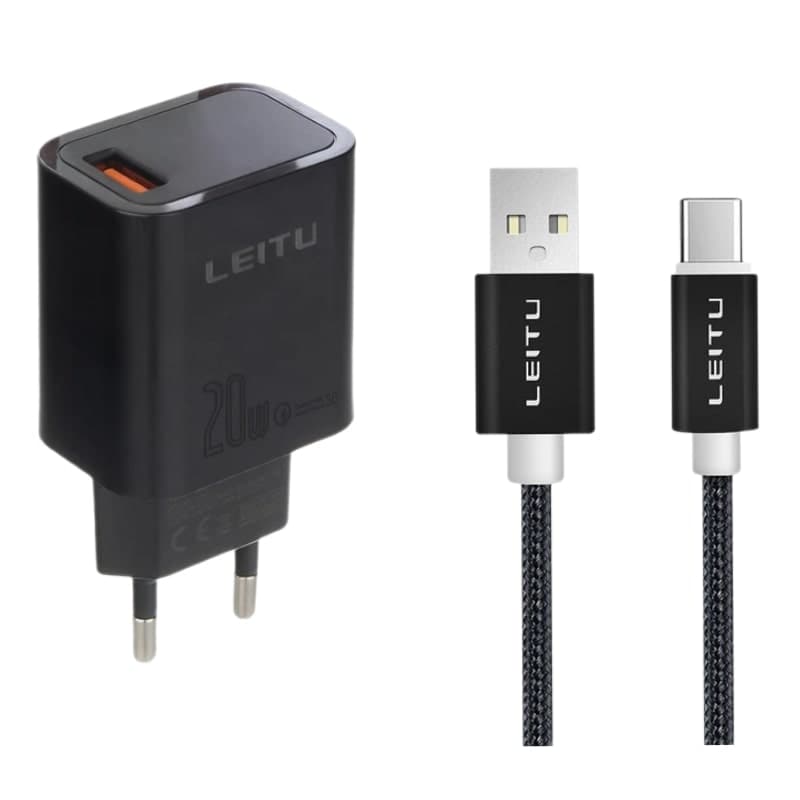 شارژر دیواری موبایل لیتو Leitu LH-12 با کابل Type-C — تصویر ۲