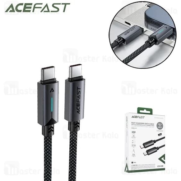 کابل شارژ تایپ سی ایس فست ACEFAST C19-03 با توان ۶۰ وات
