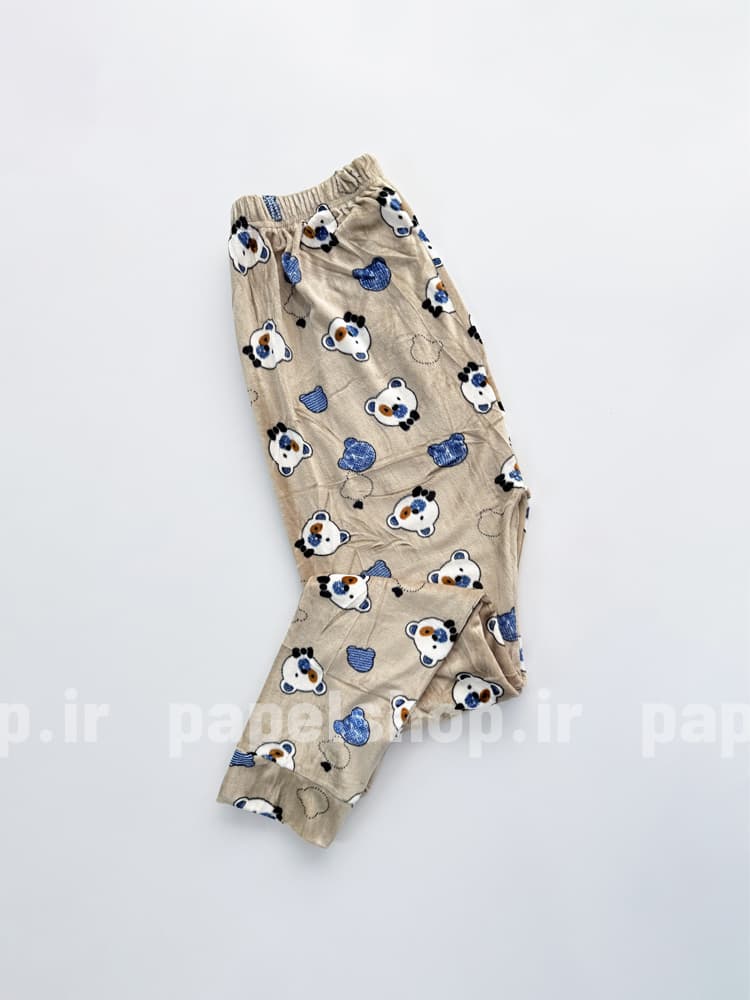 شلوار مخمل استیکردار خرس پاپیون دار