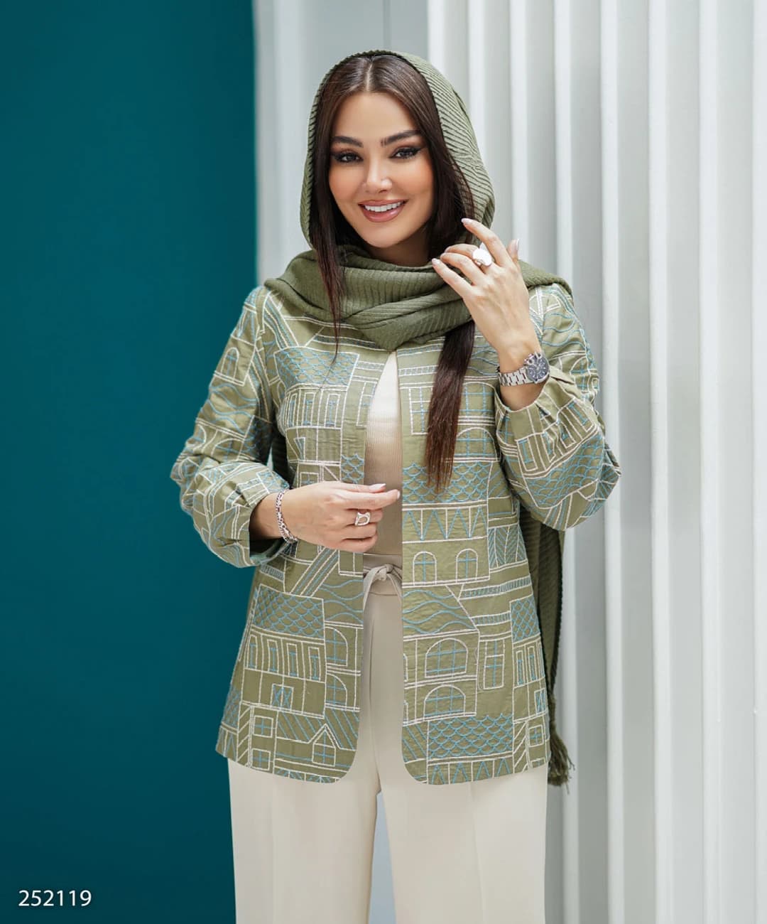 کت کوتاه پوپلین جلوباز یقه گرد مدل مودو |کد:1149