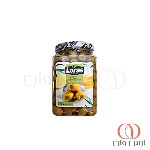 زیتون سبز بدون هسته با مغز سیر لوراس 900 گرم