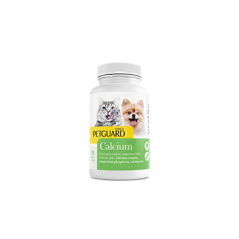 قرص کلسیم سگ و گربه پت گارد Calcium Tablets بسته ۷۵ عددی