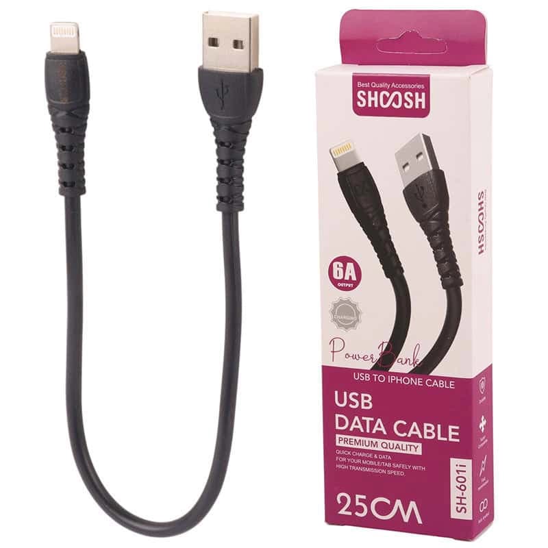 کابل شارژ پاوربانک USB به Lightning شوش SHOOSH SH-601i