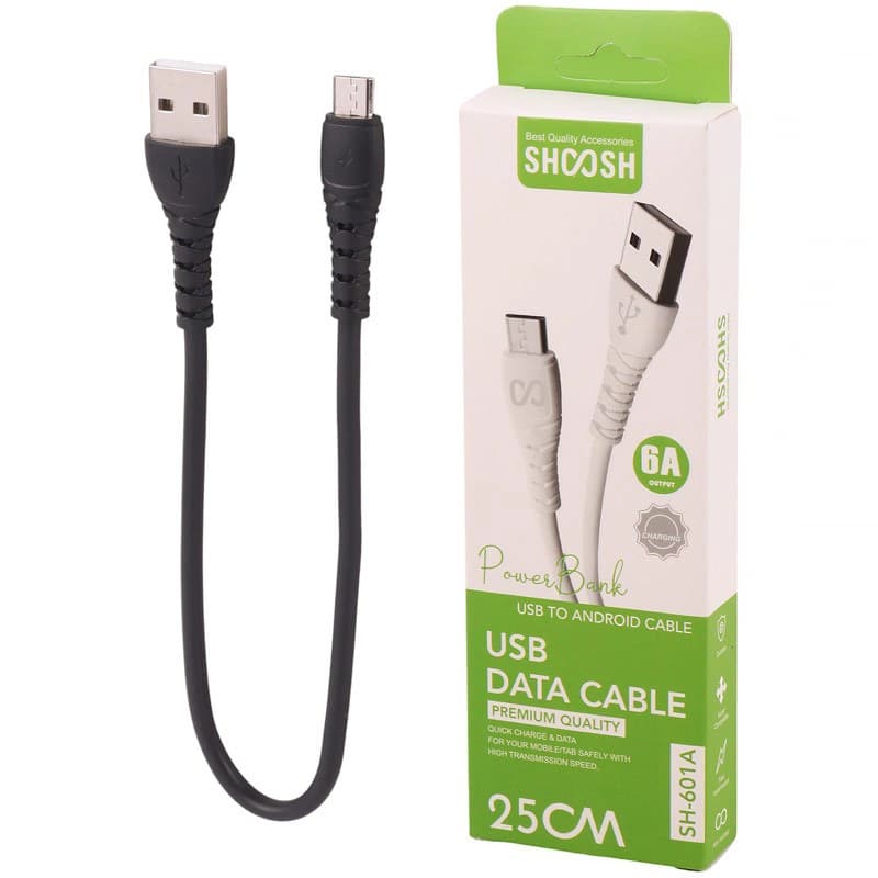 کابل شارژ پاوربانک USB به Micro-USB شوش SHOOSH SH-601A — تصویر ۲