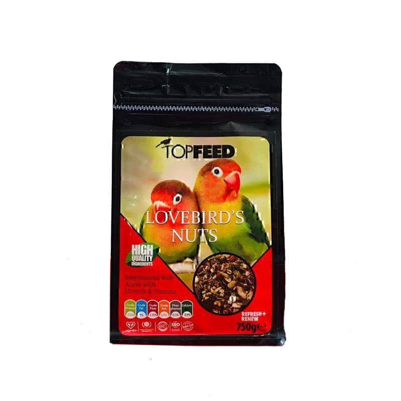 خوراک آجیلی طوطی برزیلی تاپ فید LoveBirds Nuts وزن 750 گرم