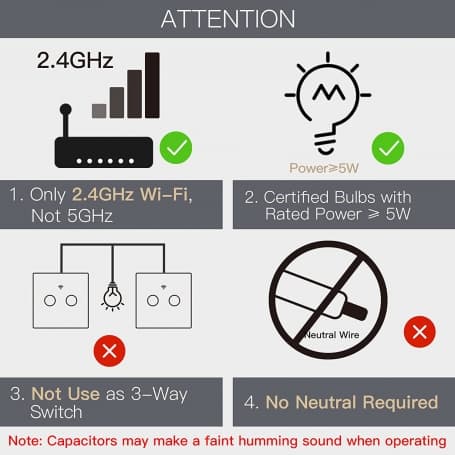 کلید دو پل هوشمند لمسی TUYA مشکی با قابلیت کنترل از طریق WiFi و RF433MHz — تصویر ۳