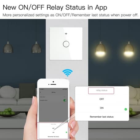 کلید دو پل هوشمند لمسی TUYA مشکی با قابلیت کنترل از طریق WiFi و RF433MHz — تصویر ۷