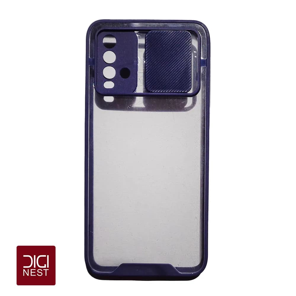 قاب دور سیلیکونی پشت شفاف محافظ لنزدار کشویی گوشی موبایل شیائومی ردمی redmi 9t — تصویر ۳