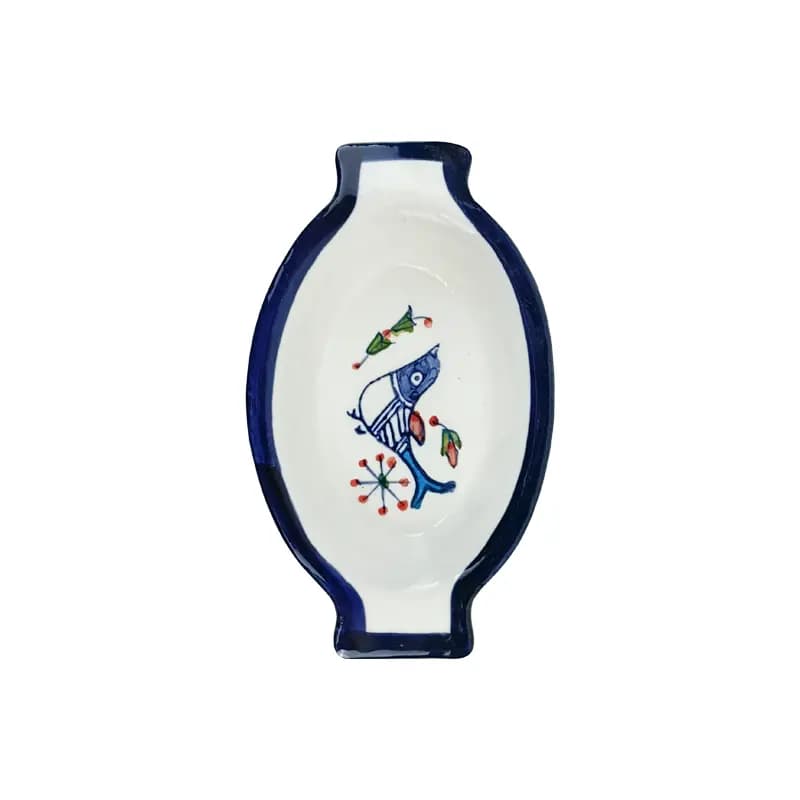 خرما خوری سرامیکی طرح گل و مرغ کد 002