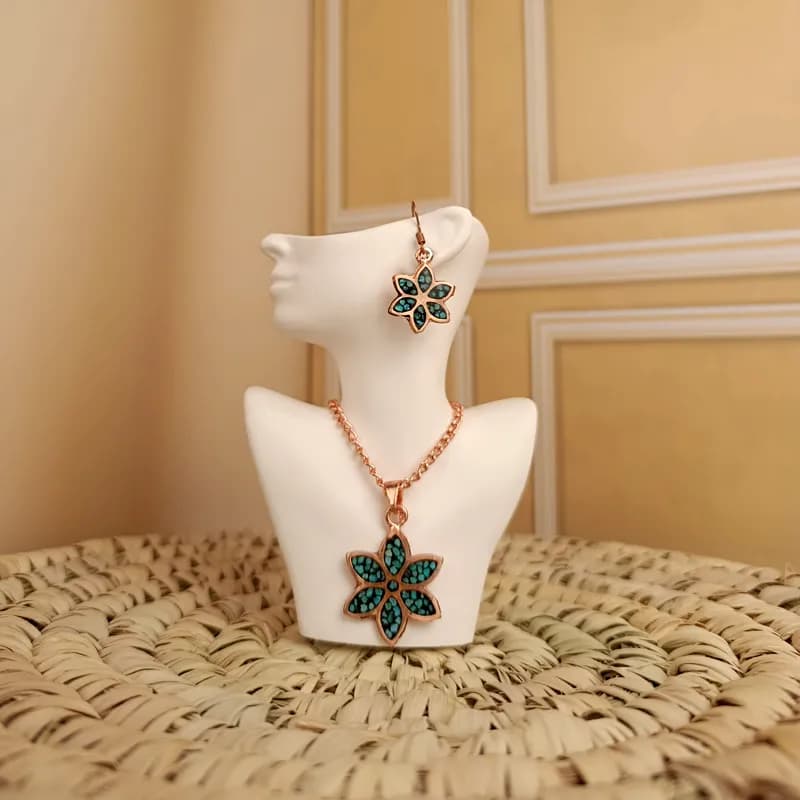 نیم ست مسی فیروزه کوب کد 005