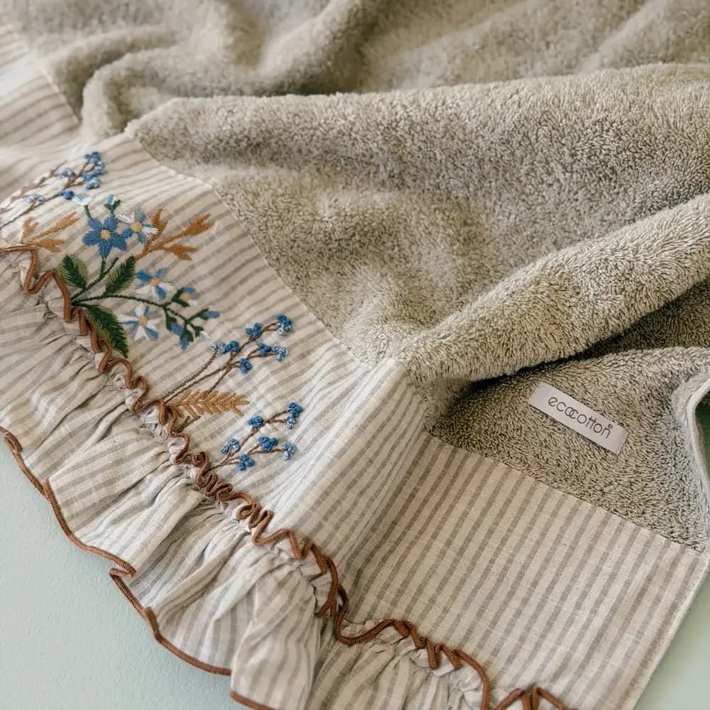 حوله دست و صورت Latifa برند ecocotton سایز 90*50 — تصویر ۳