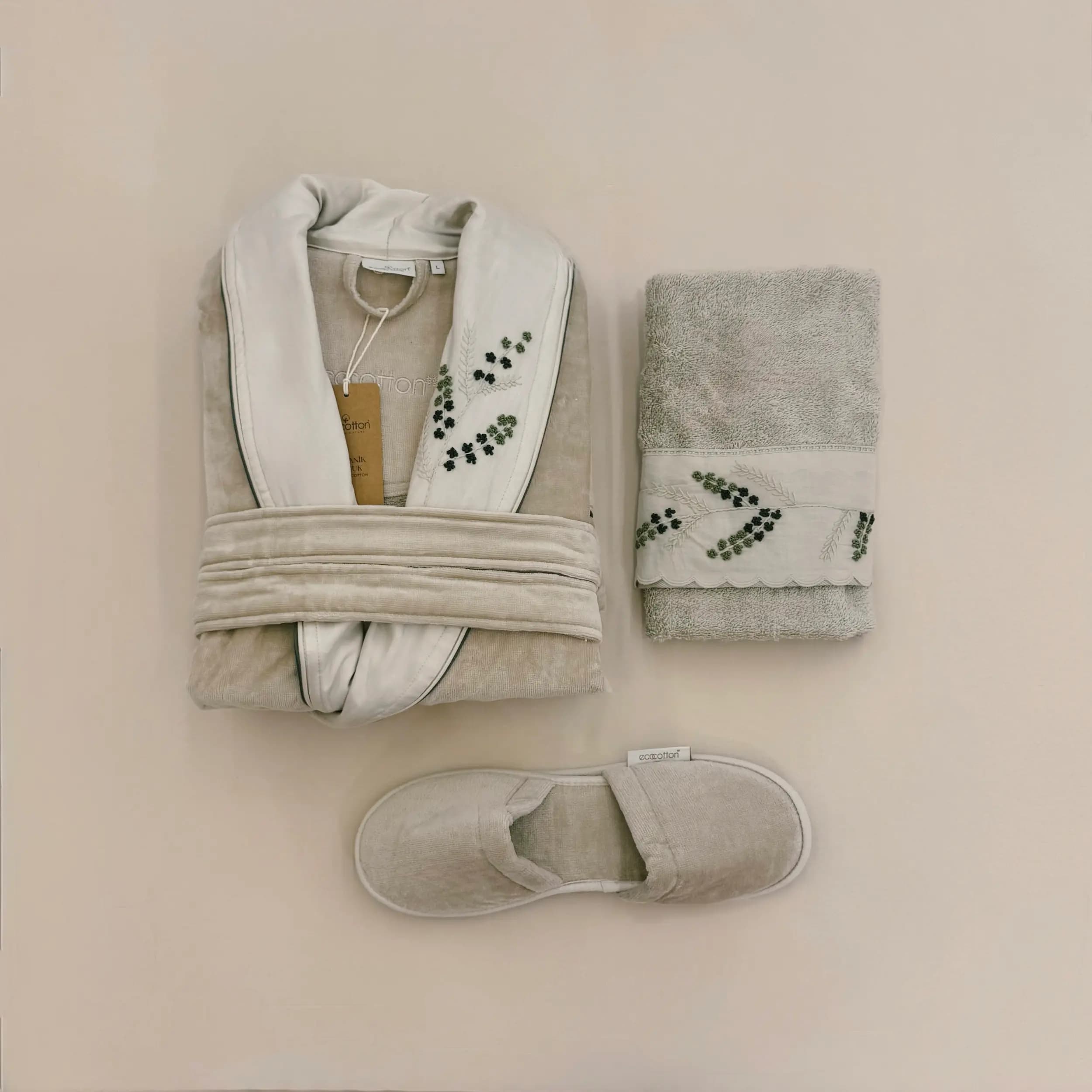 ست حوله تن پوش 4 تکه زنانه برند ecocotton مدل Derin