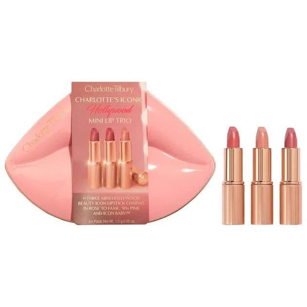 ست هدیه سه تایی رژ لب آیکونیک هالیوود مینی شارلوت تیلبری Mini Iconic Hollywood Lipstick Trio Gift Set