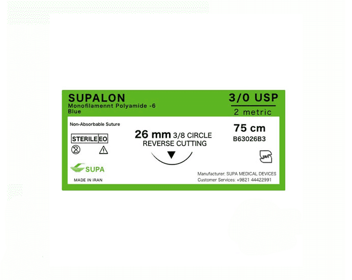 نخ بخیه نایلون 3.0 سوپا (Supalon) — تصویر ۲