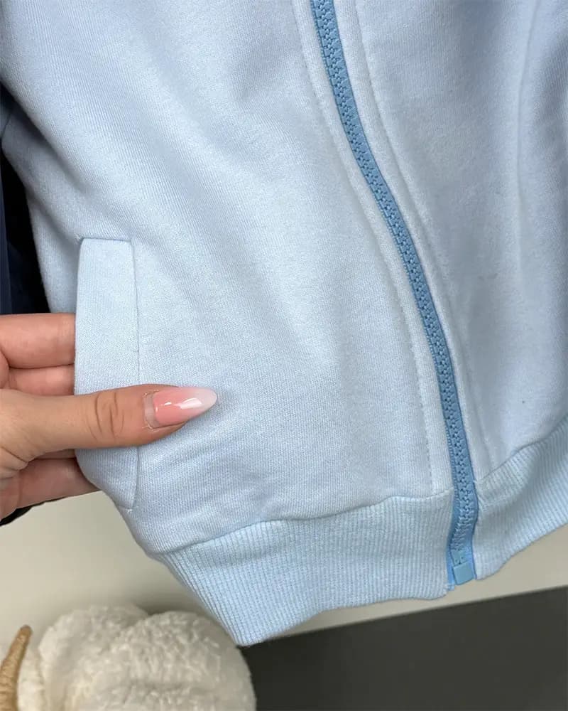 ست سویشرت شلوار بچگانه آبی آسمانی زمستانی کد 1113 — تصویر ۲