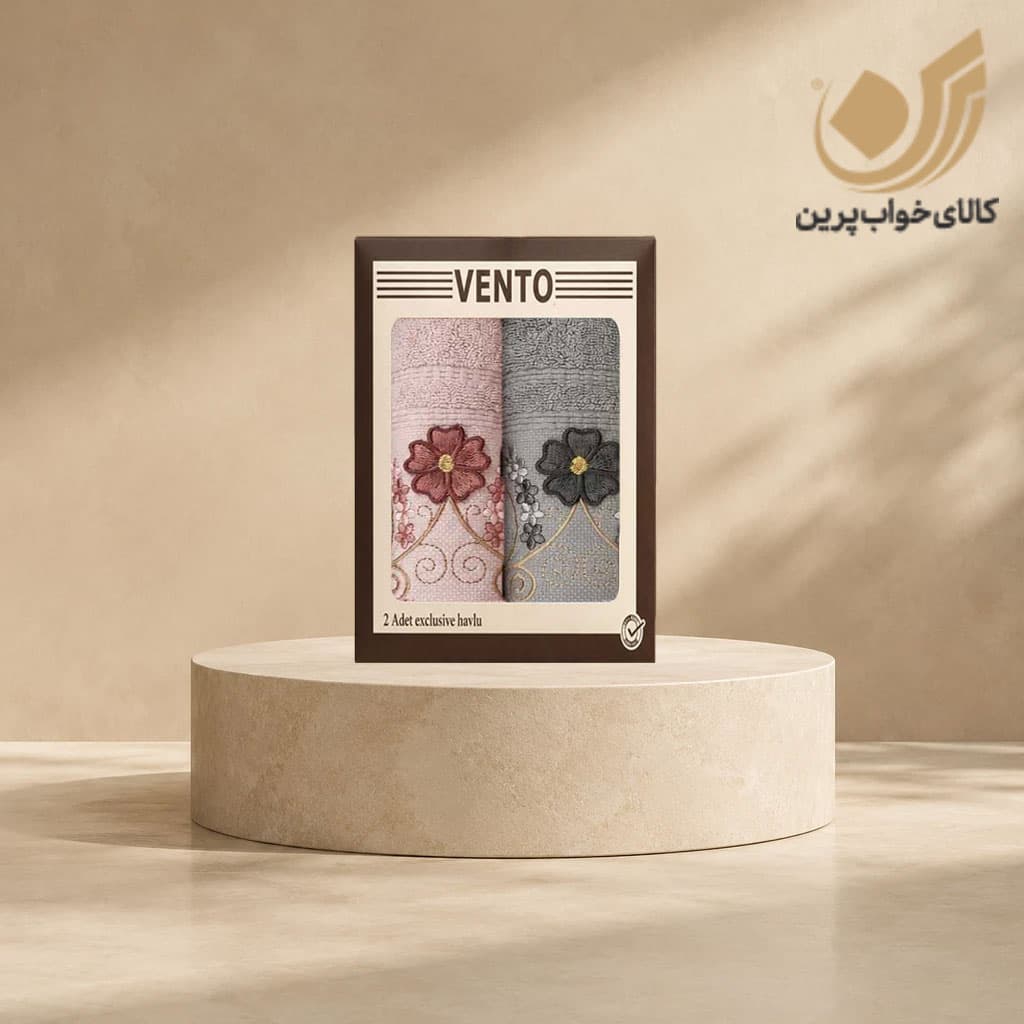 حوله دست گل برجسته دورو نخ 6 عددی برند VENTO — تصویر ۳