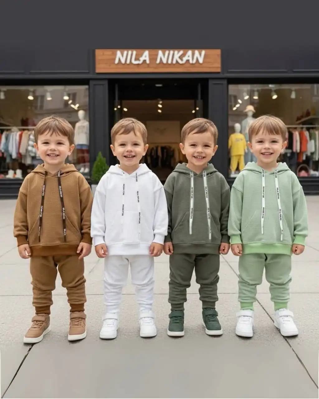هودی شلوار بچگانه (بیسکویتی) کد ۴۰۲۵ — تصویر ۲