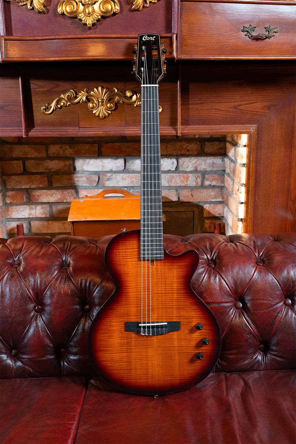 گیتار کورت نایلون الکتریک Cort Sunset Nylectric DLX – Tobacco Sunburst — تصویر ۸