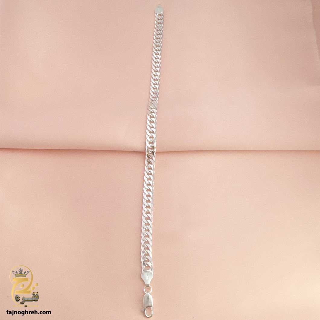 دستبند کارتیر نقره مردانه ایتالیایی پهن دوبل مدل BSM B60 — تصویر ۵