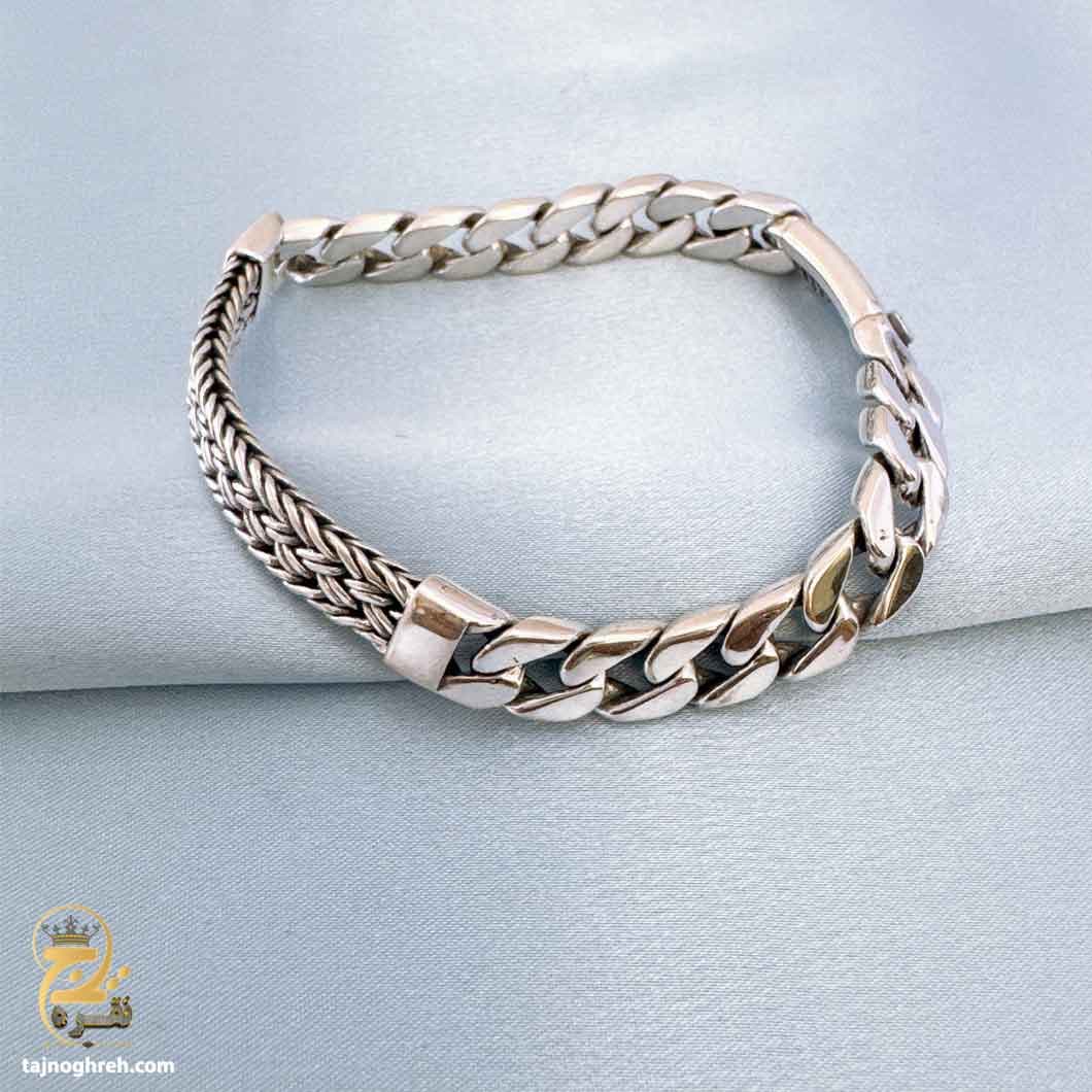 دستبند نقره مردانه سنگین مدل BSM B56