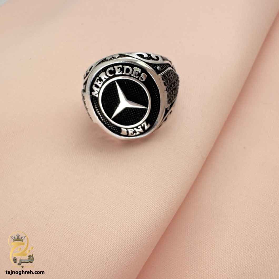 انگشتر نقره مردانه شیک طرح بنز مدل RSM K81 — تصویر ۵
