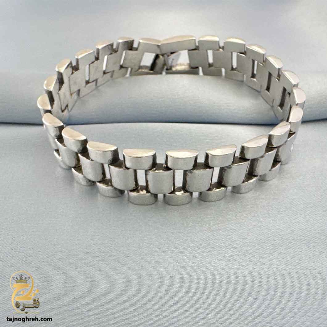 دستبند نقره مردانه رولکس مدل BSM B52