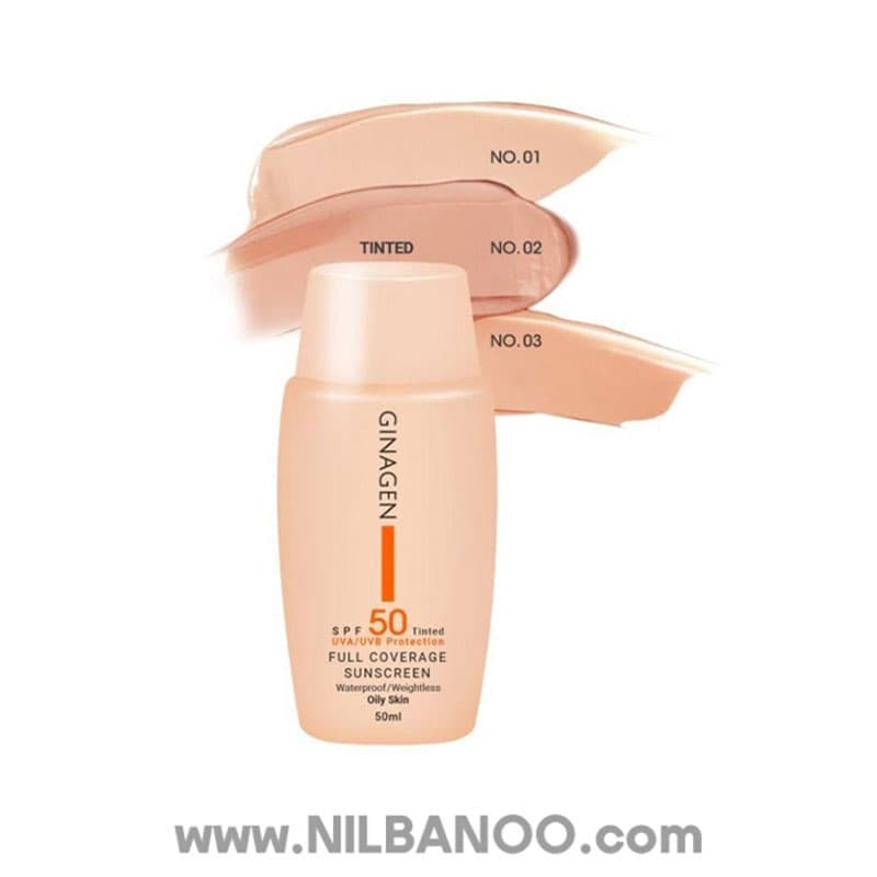 کرم ضد آفتاب پوست چرب و مختلط رنگی شماره 02 ژیناژن SPF50 — تصویر ۳