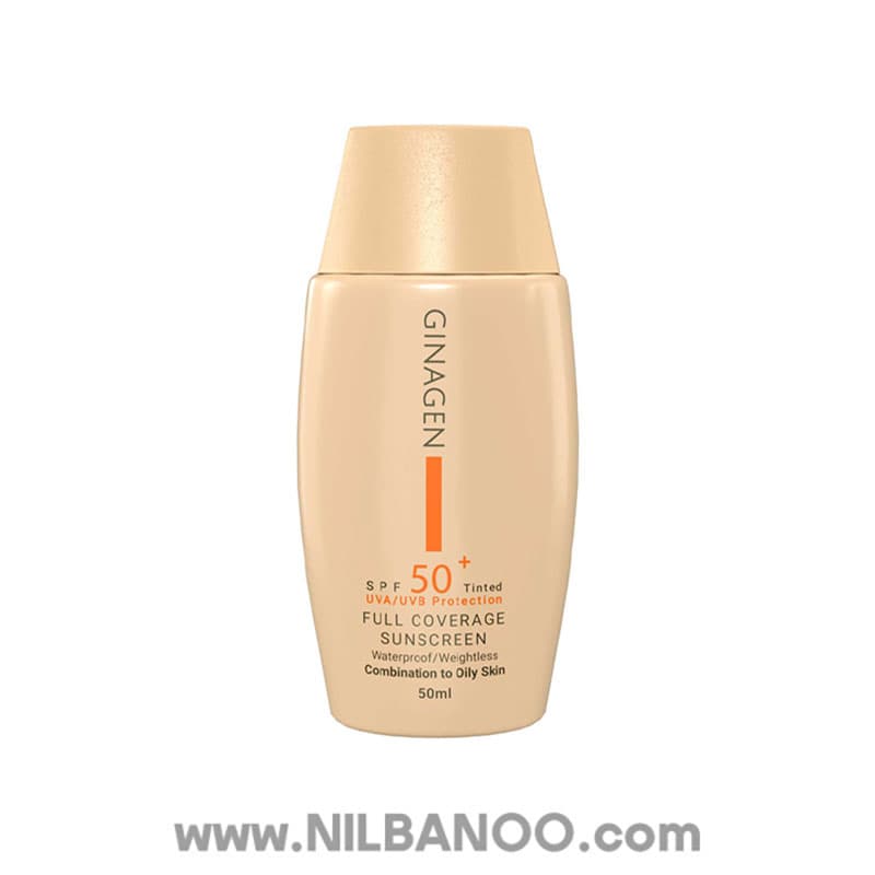 کرم ضد آفتاب پوست چرب و مختلط رنگی شماره 02 ژیناژن SPF50 — تصویر ۴