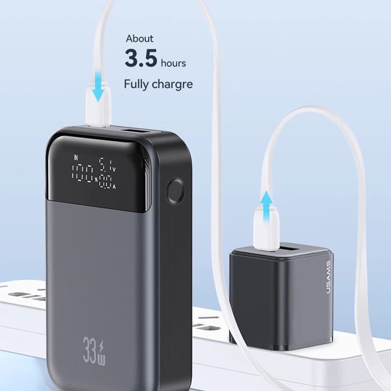 پاوربانک 10000 یوسمز USAMS CD221 توان 33 وات — تصویر ۵