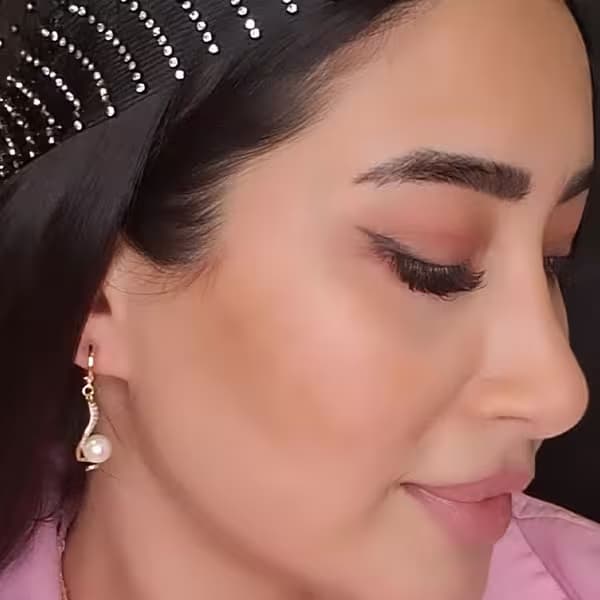 گوشواره آویز مرواریدی ژوپینگ رنگ طلایی