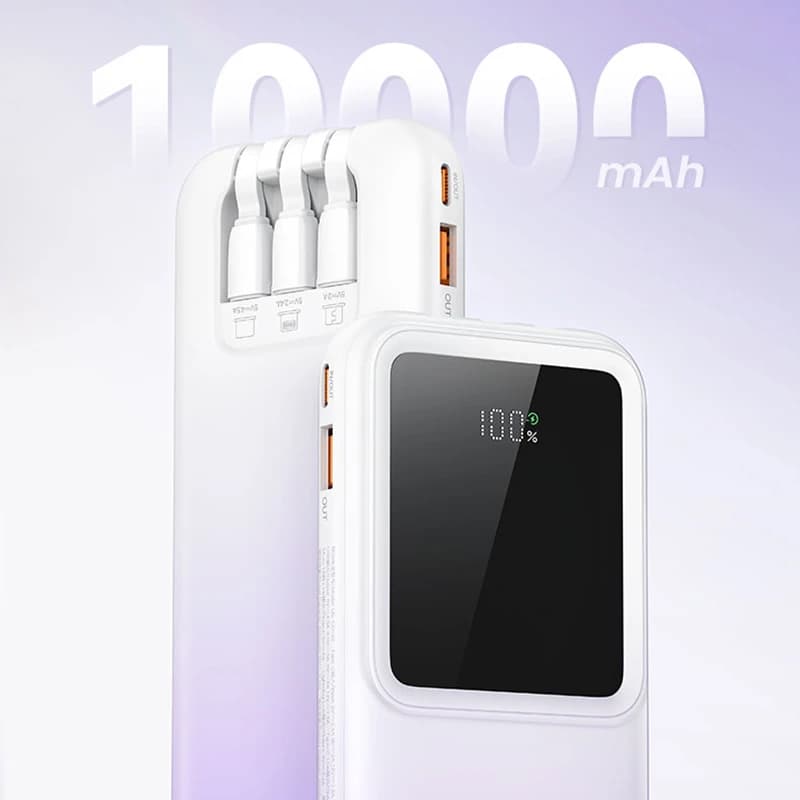 پاوربانک 10000 یوسمز USAMS CD193 توان 22.5 وات با کابل متصل — تصویر ۵