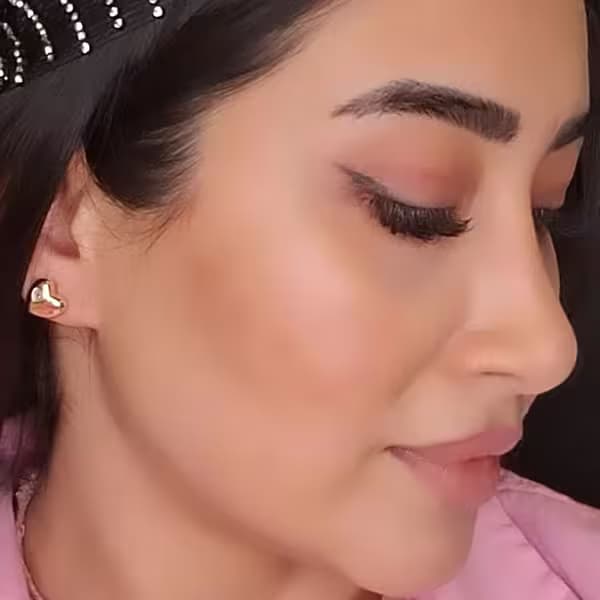 گوشواره میخی طرح قلب رنگ طلایی ژوپینگ
