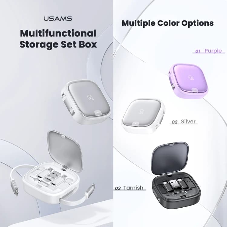 پک کابل چند منظوره یوسمز USAMS SJ650 توان 60 وات همراه با کابل جمع‌شونده — تصویر ۲