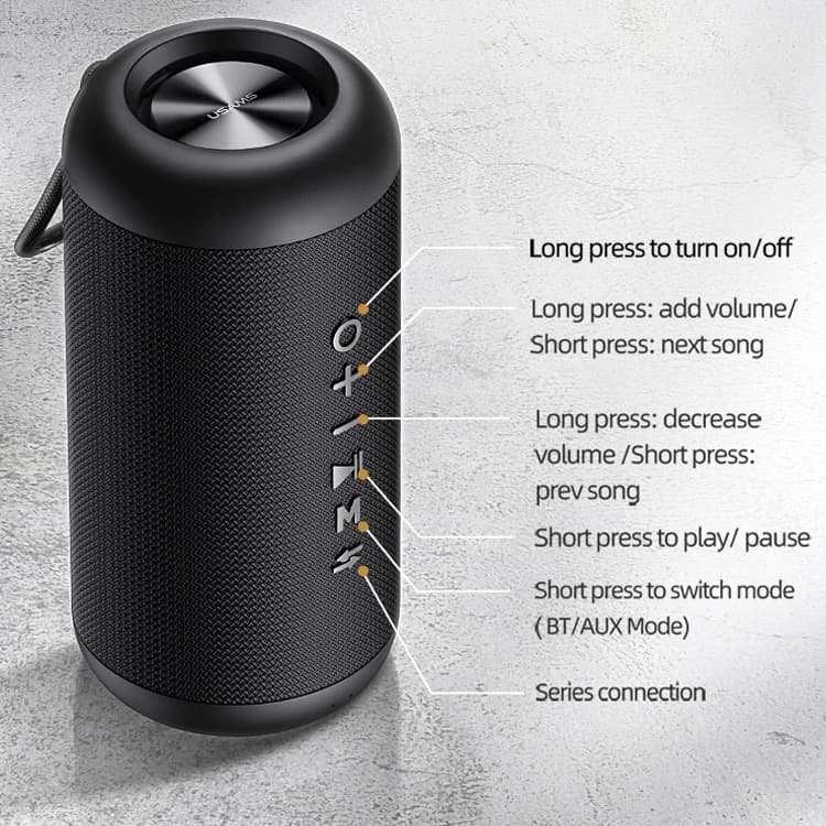 اسپیکر بلوتوث یوسمز USAMS YX008 YX Series Portable Outdoor Wireless Speaker توان 10 وات — تصویر ۴