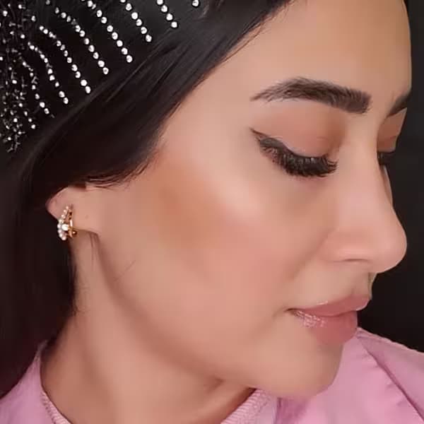 گوشواره حلقه ای نگیندار ژوپینگ طلایی