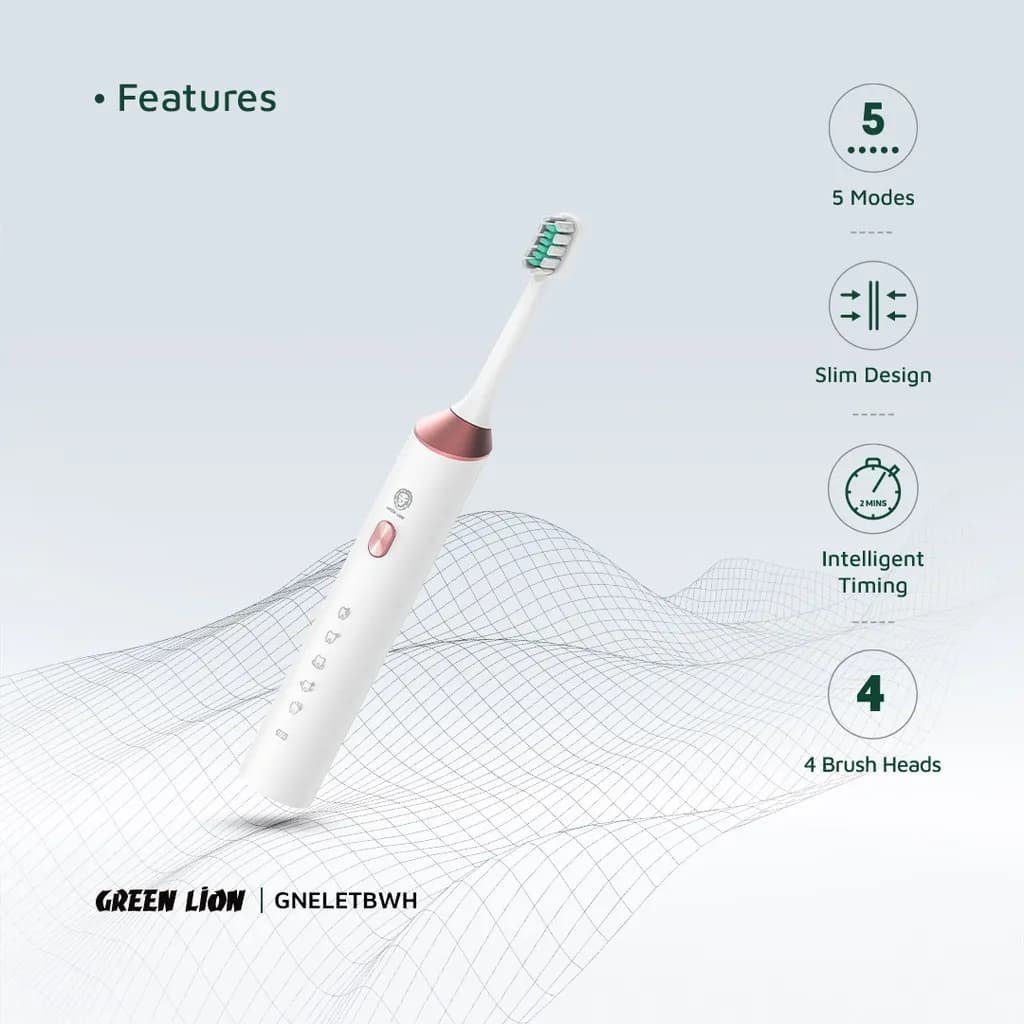 مسواک برقی گرین لاین Green Lion Smart Tooth Brush with TFT Display 19دارای سری اضافه — تصویر ۴